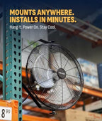 newair 18" wall mount fan, heavy duty industrial, package contents