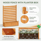 aoxun air conditioner fence, 3-panel wood privacy screen showing dimensions