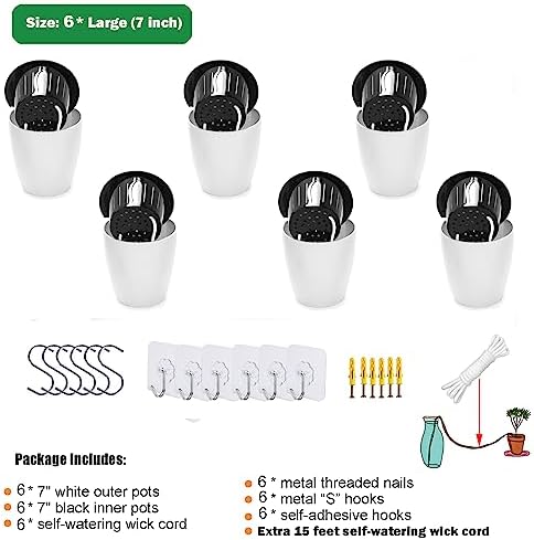 white hanging planter pots self watering vertical garden, package contents