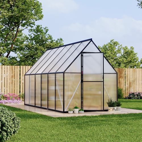 6'x11' aluminum-framed polycarbonate greenhouse, heavy duty polycarbonate greenhouse, view 9