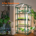 bstrip 4-tier indoor greenhouse with grow lights, seed shown in use
