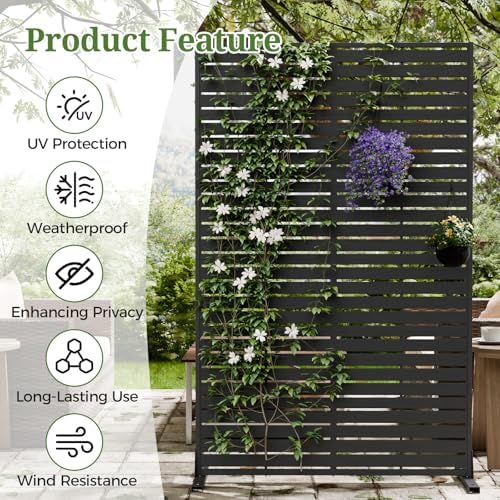 72" privacy screen outdoor privacy fence panel for shown in use