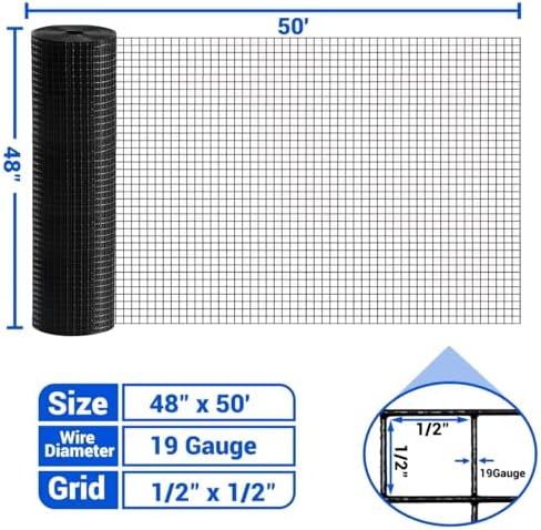 black hardware cloth 19ga 1/2 inch 48inch(h) x shown in use