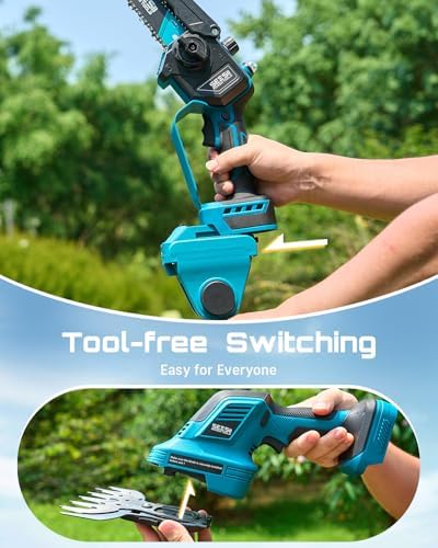 seesii 6-in-1 cordless pole saw & hedge trimmer on a desk or shelf