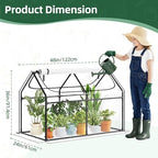 superlele 4x2x3ft mini greenhouse with 2 large zipper shown in use