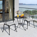 nuu garden bistro set 3 piece outdoor cast, close-up detail