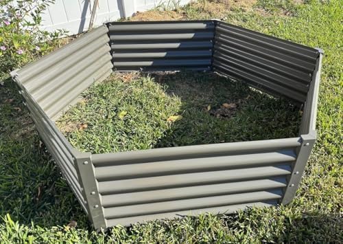 anleolife 6-bed 70x60x18in hexagon raised garden beds, quartz, close-up detail