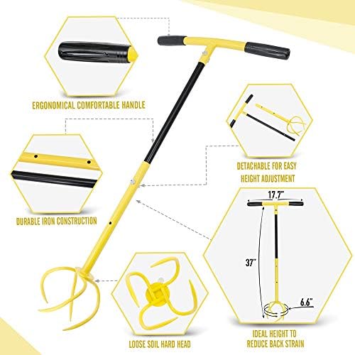 altdorff hand tiller for gardening, garden claw manual on a desk or shelf