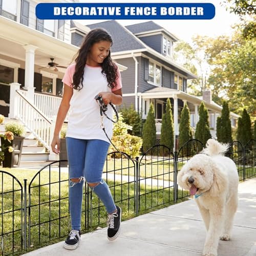 17in x 28ft decorative garden fence, 26 panels, front angle view