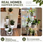 tosking tall 5-tier round metal corner plant stand showing dimensions