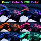 acrylic interior car led lights with remote and shown in use