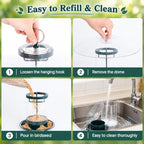 gbekery metal bird feeders for outdoors with 12” showing dimensions