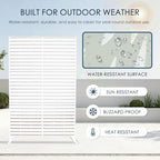 kozyard metal privacy screen 74" h x 47.2" showing dimensions