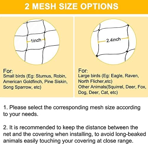 bstpcoo bird netting 25'x100' with 2.4" square mesh, close-up detail