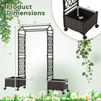 happygrill 2 64" raised garden bed with trellis, front angle view