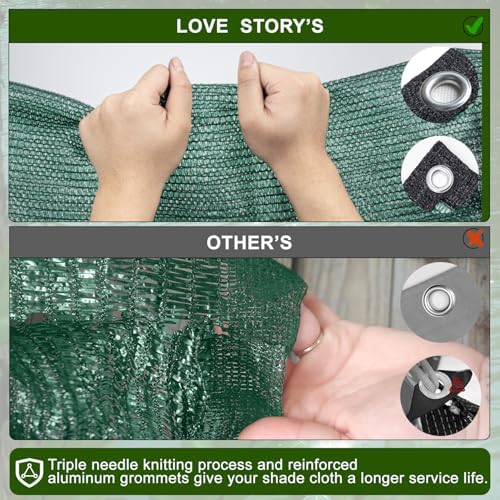love story shade cloth for garden, 90% 20x30ft showing dimensions