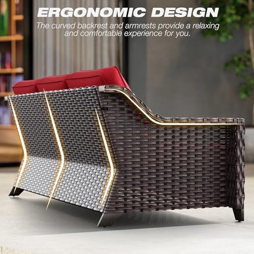 joyside patio sofa - 3 seater rattan sofa, package contents