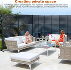72" h×47" w metal privacy screen, outdoor indoor showing dimensions