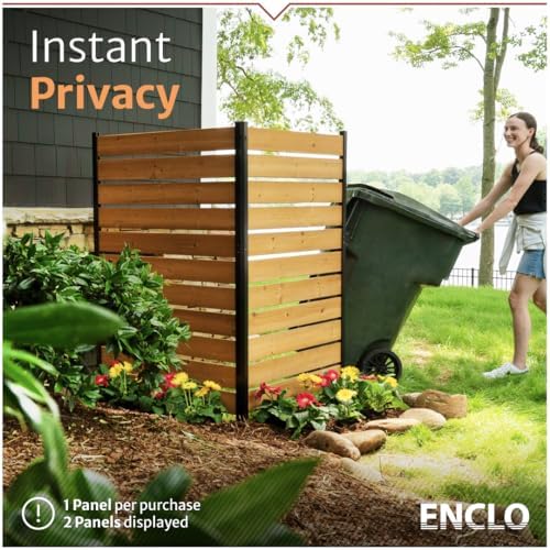 enclo concord privacy screen, cedar wood diy no shown in use