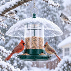 gbekery metal bird feeders for outdoors with 12”, front angle view