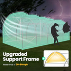king bird premium 25x10x6.6ft greenhouse for outdoors, large, front angle view