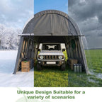 cobizi carport canopy 12x20 heavy duty portable garage, side view