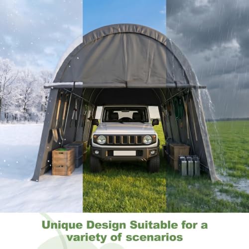 cobizi carport canopy 12x20 heavy duty portable garage, side view