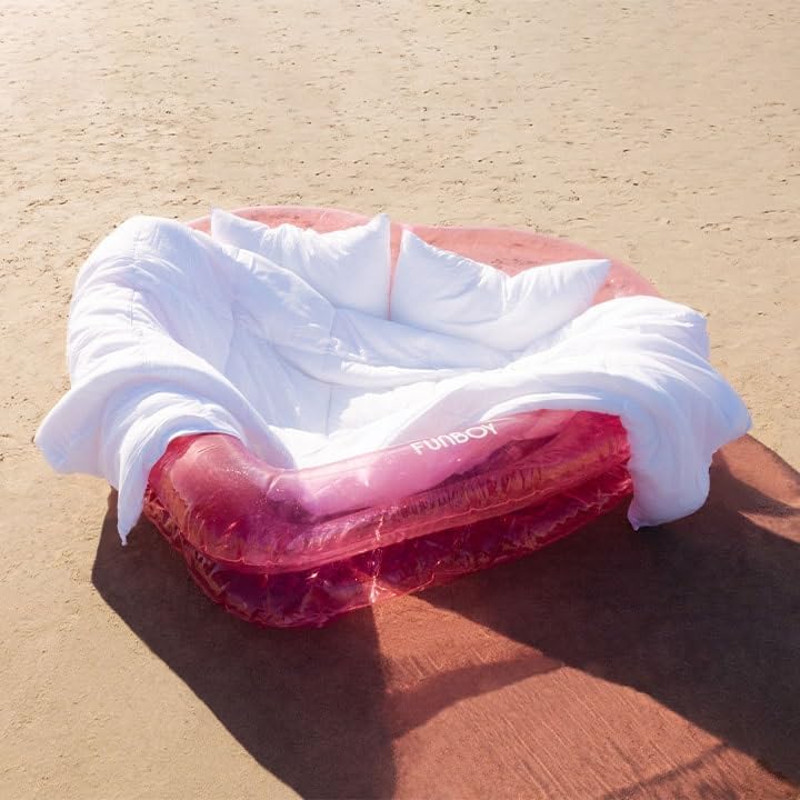 FUNBOY Giant Inflatable Luxury Clear Pink Heart Kiddie Pool, Year-Round Fun for Ball Pits, Swimming Pools, a Summer Pool Party and The Beach