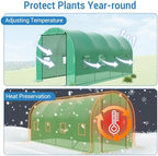 15×7×7ft walk-in tunnel greenhouse, side view