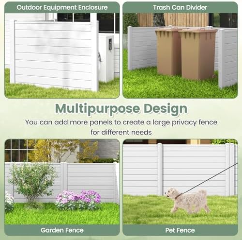 costway privacy fence 2 panels, 48" l x, front angle view