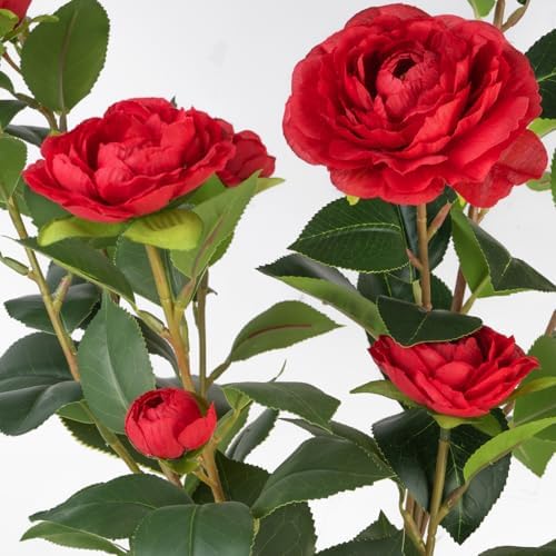 artificial camellia tree 2 pack, 3ft faux camellia, package contents