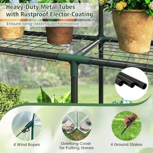 giantex walk-in greenhouse, gardening plant tent with roll-up, package contents