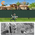 tang 4' x 50' privacy fence screen green showing dimensions