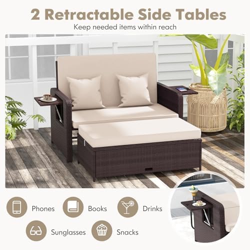 nightcore wicker patio outdoor daybed, outdoor chaise lounger, package contents