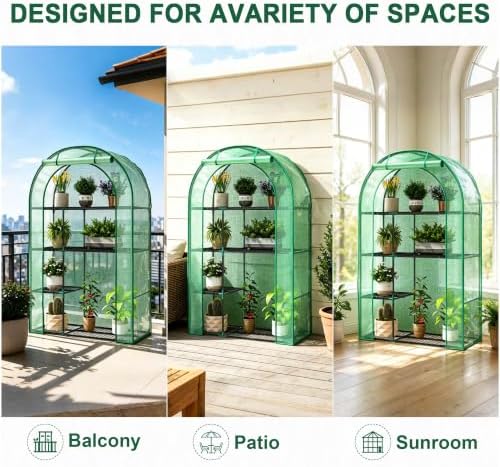 4-tier mini greenhouse for outdoors, 40" x 18" on a desk or shelf