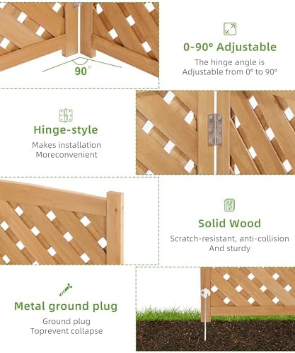 3-panel outdoor air conditioner fence screen, outside wood on a desk or shelf