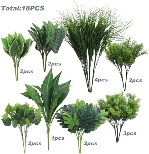 artificial plants outdoor, faux flower greenery stems for shown in use
