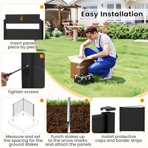giantex 48''h x 48''w air conditioner fence privacy, front angle view