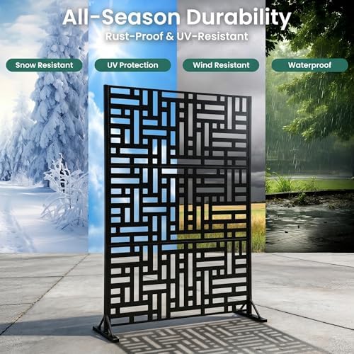 outdoor metal privacy screen, 72 x 47 in, package contents
