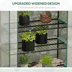 outsunny 5 tier mini greenhouse small portable 76", close-up detail