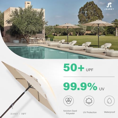 jearey 7.5 ft outdoor patio umbrella, table umbrella, close-up detail