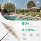 jearey 7.5 ft outdoor patio umbrella, table umbrella, close-up detail