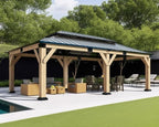 amerlife 12x20ft outdoor carport with galvanized double roof, close-up detail