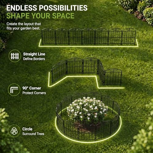 garden fence, 17in (h) x25ft (l) garden fencing, package contents