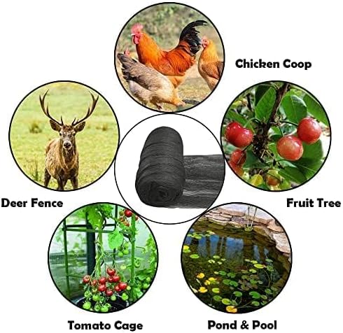 bird netting 25x25 ft, 1/2in mesh garden bird showing dimensions