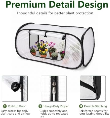 plant covers freeze protection-mini pop up greenhouse for showing dimensions