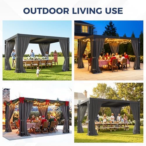pergola 10'x12' with thick aluminum frame, adjustable roof on a desk or shelf