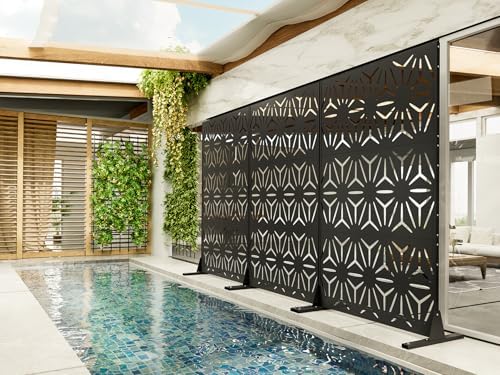 metal privacy screen for outdoor freestanding privacy screens, side view
