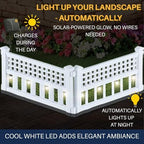 skymall 8-piece solar garden border fence with corner shown in use