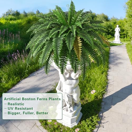45in fake ferns- large artificial plants outdoor, uv, view 9